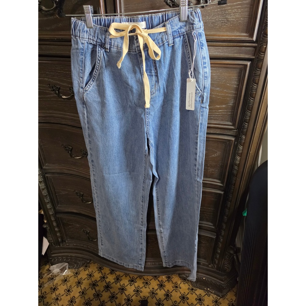 Six / Fifty Drawstring Jogger Jeans Medium Blue Lyocell Blend SF1100 XS